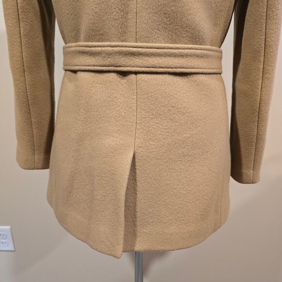 Women's J. Crew Tan Wool Blend Tie Closure Jacket Coat | Size 6 - Picture 7 of 12